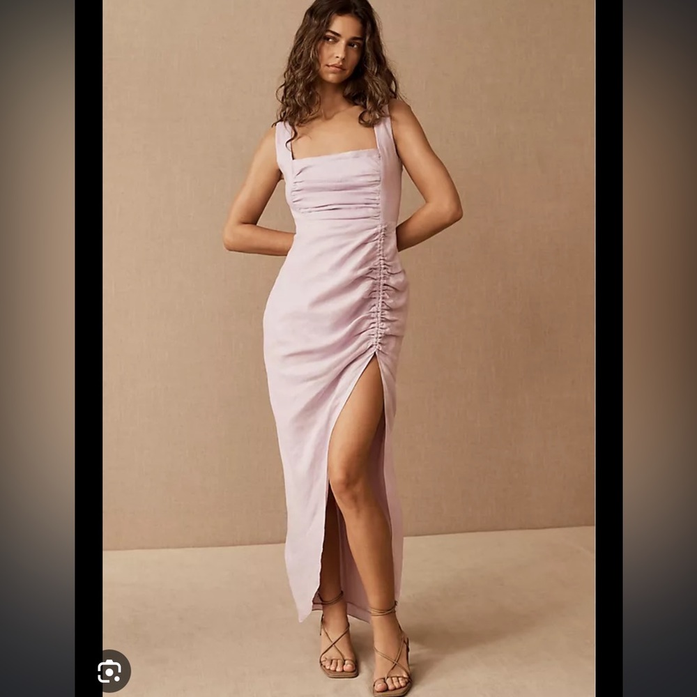 Anthropologie Rumer Estelle square neck maxi xs NWT purple linen